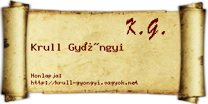 Krull Gyöngyi névjegykártya